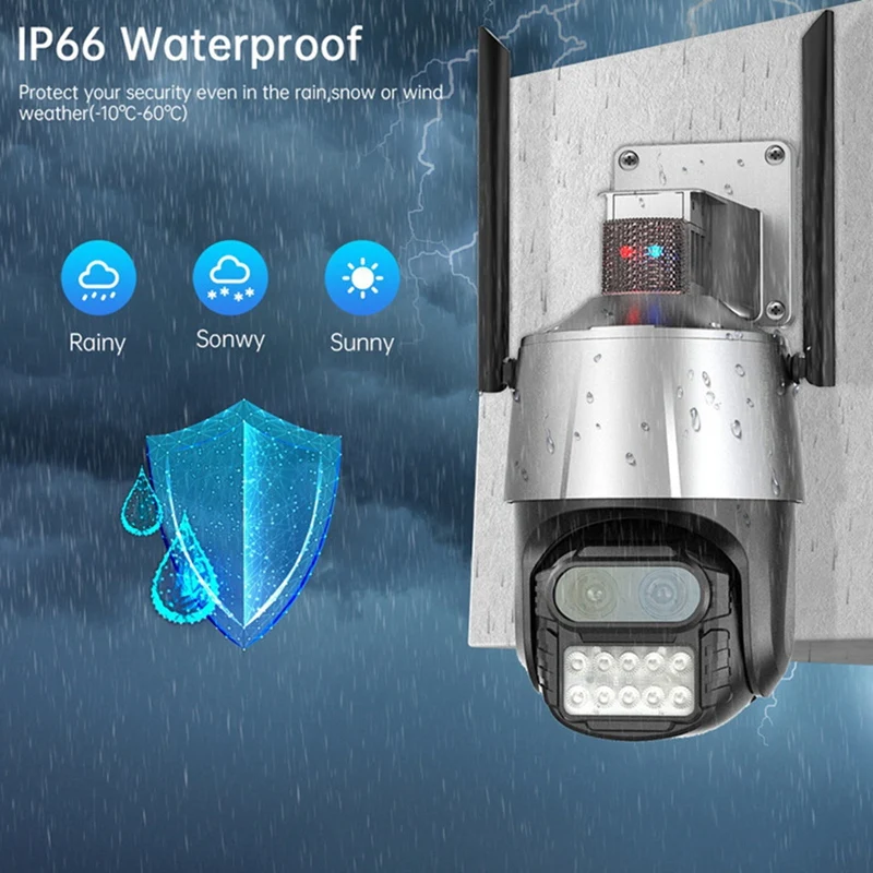 Caméra de surveillance IP WiFi 8MP/4K, dispositif de sécurité sans fil, avec n'aime x8, suivi automatique et audio/vidéo