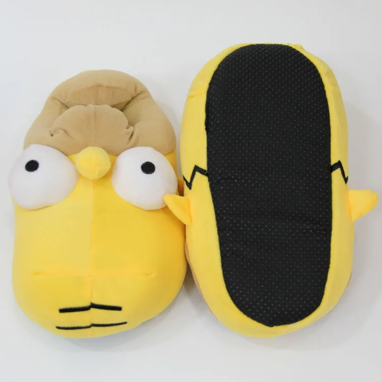 Simpson Cartoon Plush Slippers Men's Home Winter Warm Thickened Cotton Slippers Anti-slip Home Comfortable Soft Crystal Super