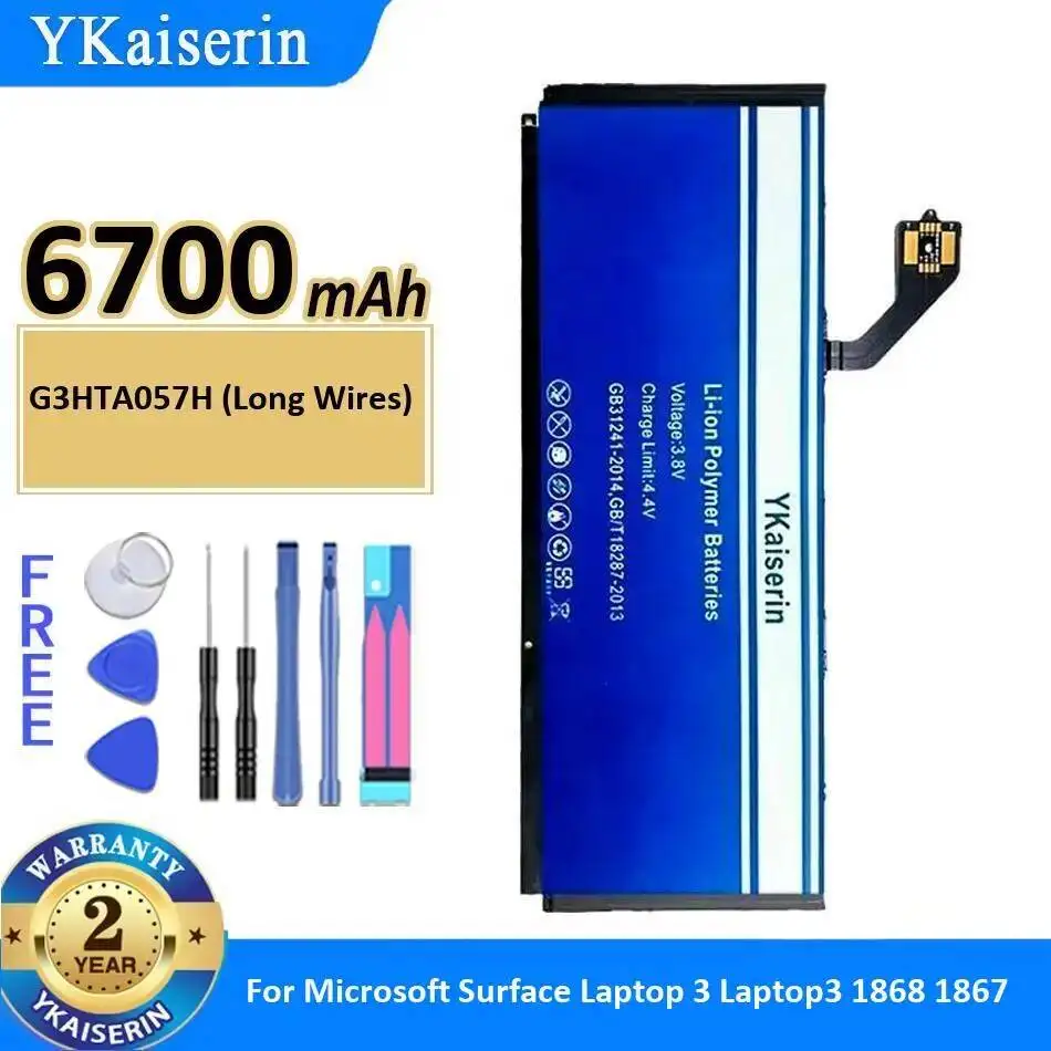 

Аккумулятор G3HTA057H с длинными проводами для Microsoft Surface Laptop 3 4 5 1867 1868 1872 1873 1958 1959 1978 1979 1950 1951 1952 1953