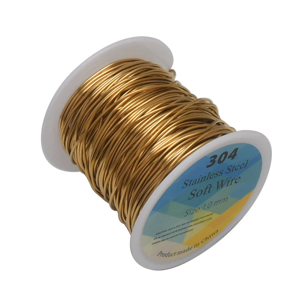 3-20Meters 304 Stainless Steel Wire PVD Coated Gold Wire for Diy Jewelry Making Wire 0.4/0.5/0.8/1.0mm