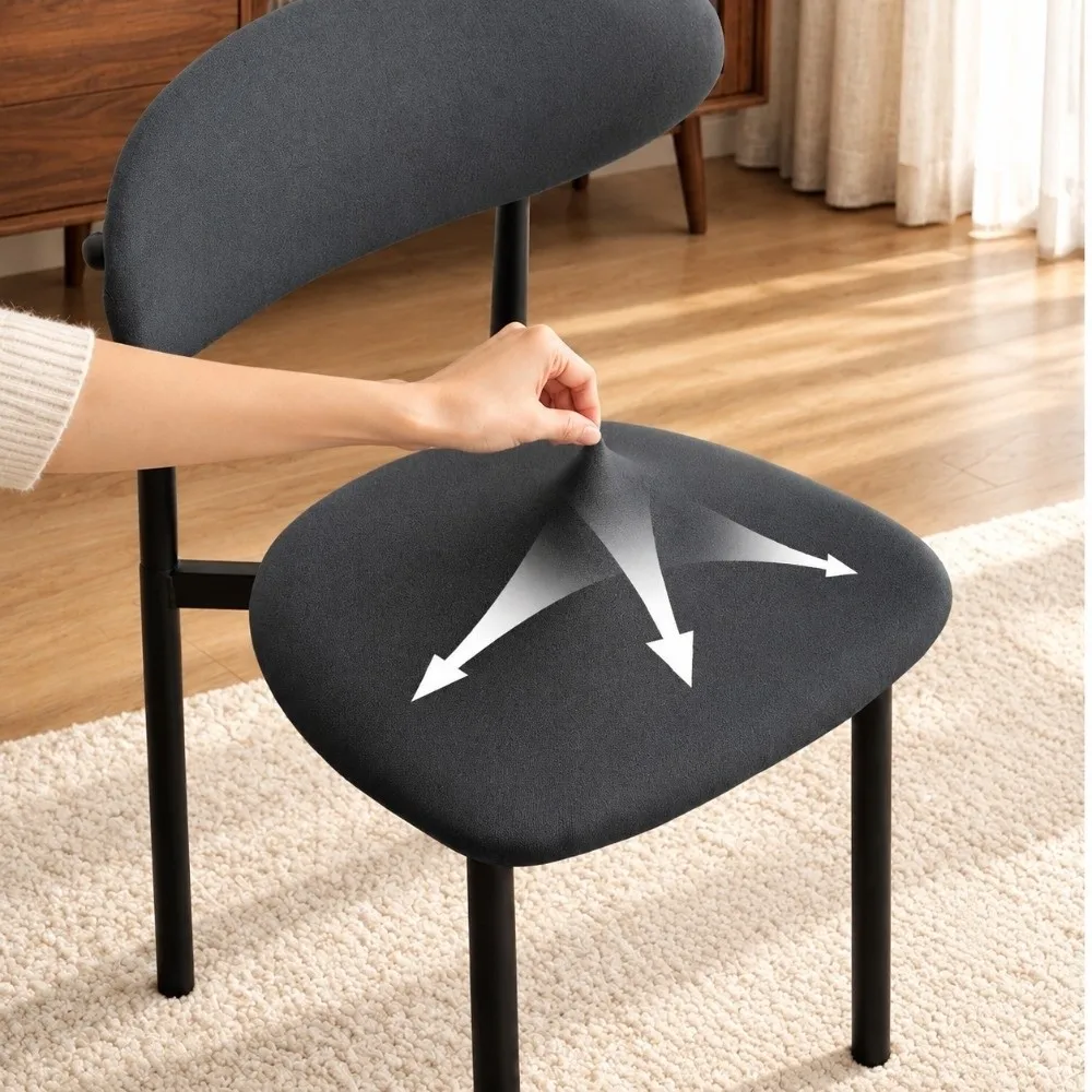 2-Piece Dining Chair Slipcover Full Wrap Wear Resistant Chair Back Protector Separate Design Cat Scratch Resistant