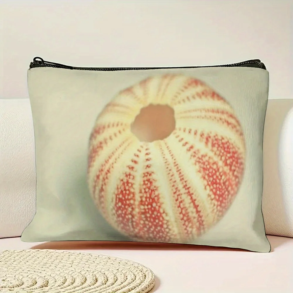1 Piece Sea Urchin Design Makeup Bag - Multifunctional Zipper Pouch for Women, Perfect Travel Zipper Storage Bag, Fun Birthday Gift