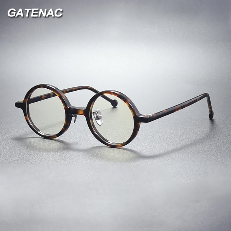 Handmade Round Acetate Glasses Frame Men Vintage 2024 New Eyeglasses Frame Women Retro Japan Luxury Brand Designer Eyewear