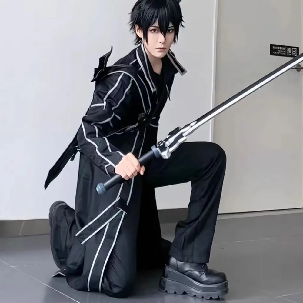 Anime Sword Cos Kirito Kazuto Kirigaya Cosplay Costume Art Online Jacket Shirt Pants High Quality Any Size Outfit For Women Men