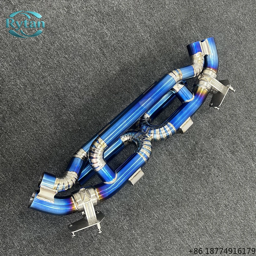 

Высококачественная титановая выхлопная система Valvetronic с клапаном, синяя, Catback, для 992