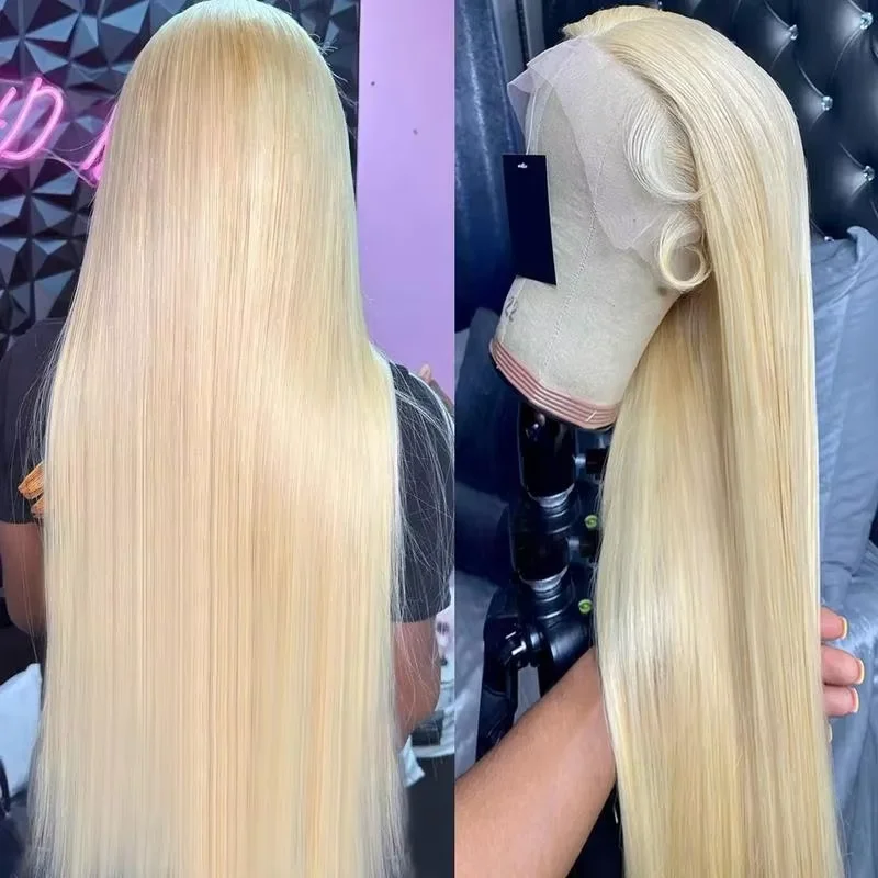30 32 inch 613 Blonde 13x4 HD Lace Front Human Hair Wigs Pre Plucked Peruvian Bone Straight Glueless Lace Frontal Wigs For Women image 2