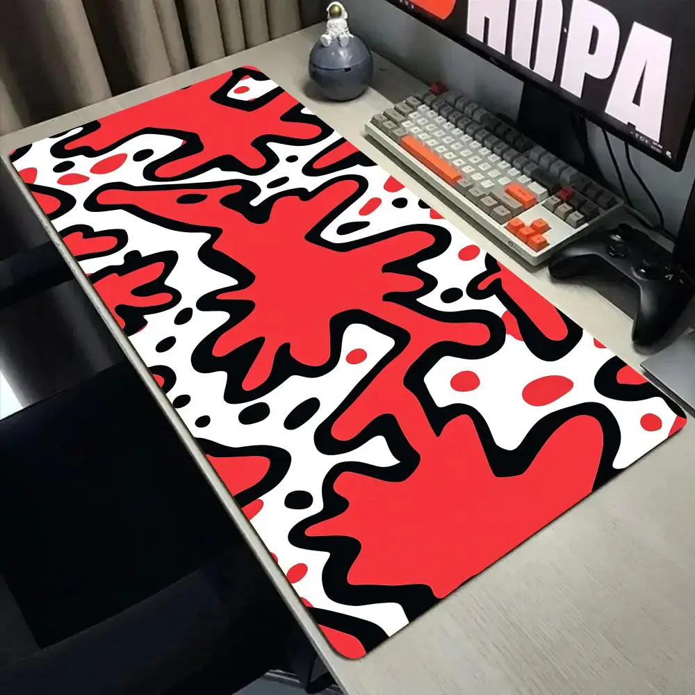 

Коврик для мыши с иллюстрацией в стиле уличного граффити, настольный коврик с прошитыми краями, нескользящие игровые коврики, аксессуары для ПК, коврик для стола, коврик для мыши