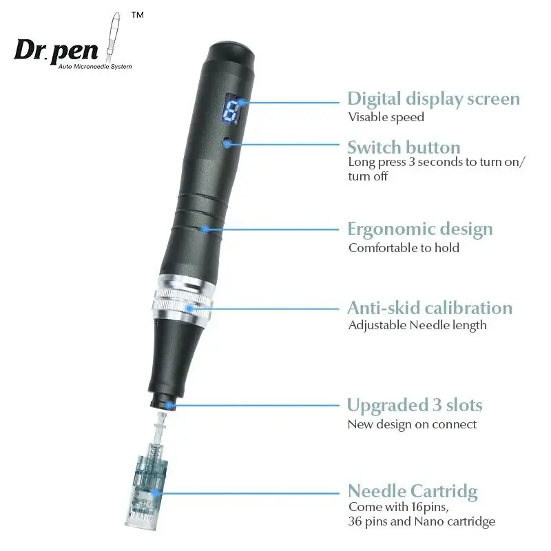 Dr. pen-Ultima M8 Sem Fio Derma Microneedle Pen, Skincare Kit, MTS Tratamento, Uso Profissionais, Beauty Machine, 22 Cartucho