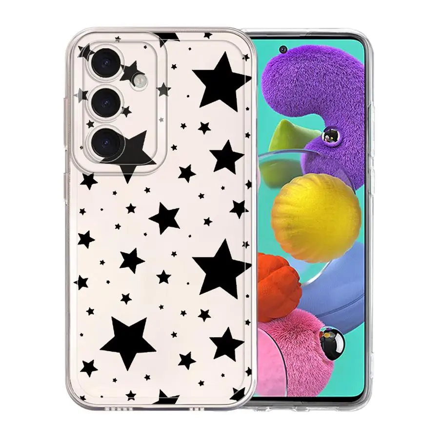 เคสโทรศัพท์แบบนิ่มสำหรับ Samsung Galaxy A32 A16 A17 A21s A12 A52s A50 A52 A71 A72 A31 A51 ลายดาวห้าแฉก