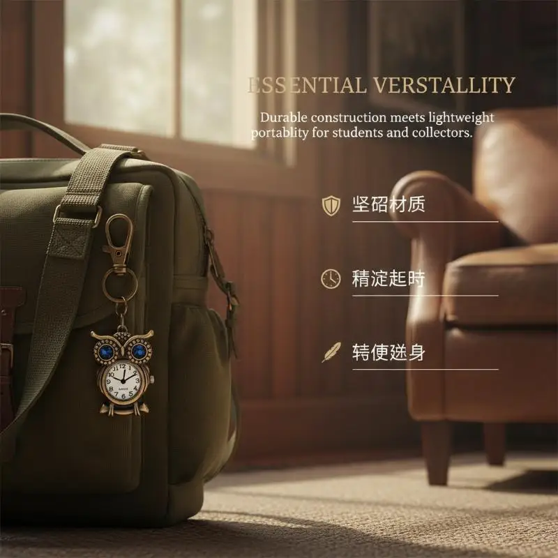

Tiny Cute Owl Shaped Pendant Pocket Watch For Kid Men Women Retro Quartz Pocket Clock Gifts Arabic Numerals Dial