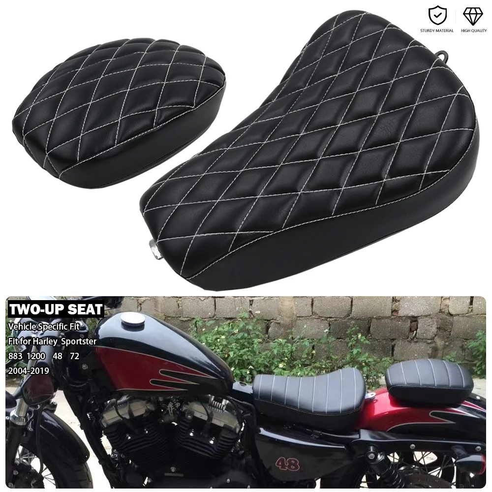 

Two-Up Seat Driver Passenger Pillion Rider Saddle For Harley Sportster XL 883 Iron 1200 Forty-Eight X48 Seventy-Two XL883 XL1200