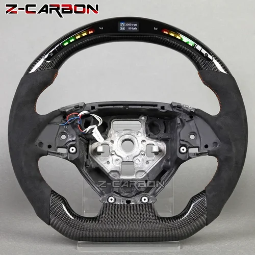 시보레 코르벳 C7 SS ZL1 RPM LED 스티어링 휠 탄소 섬유 레이싱 휠 2016-2023 자동차 액세서리