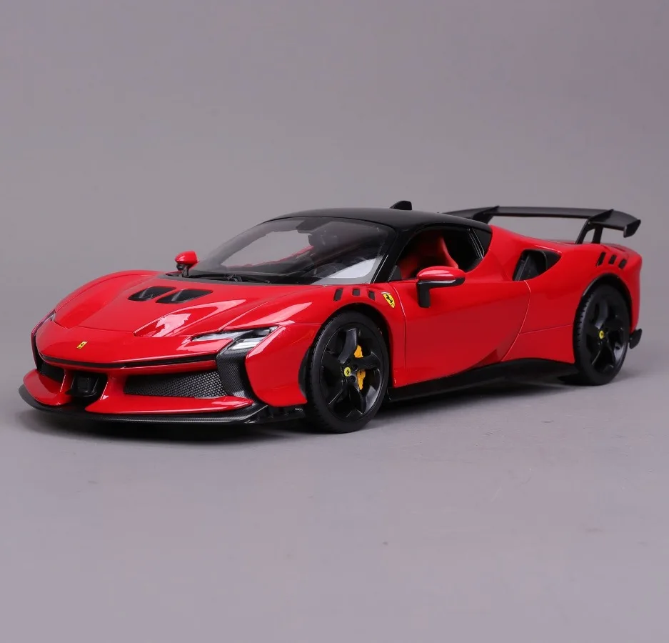 1:18 Bburago フェラーリ SF90 XX モデルカー Stradale Bianco Artico Stradale Assetto 合金高級車ダイキャスト版おもちゃカスタム
