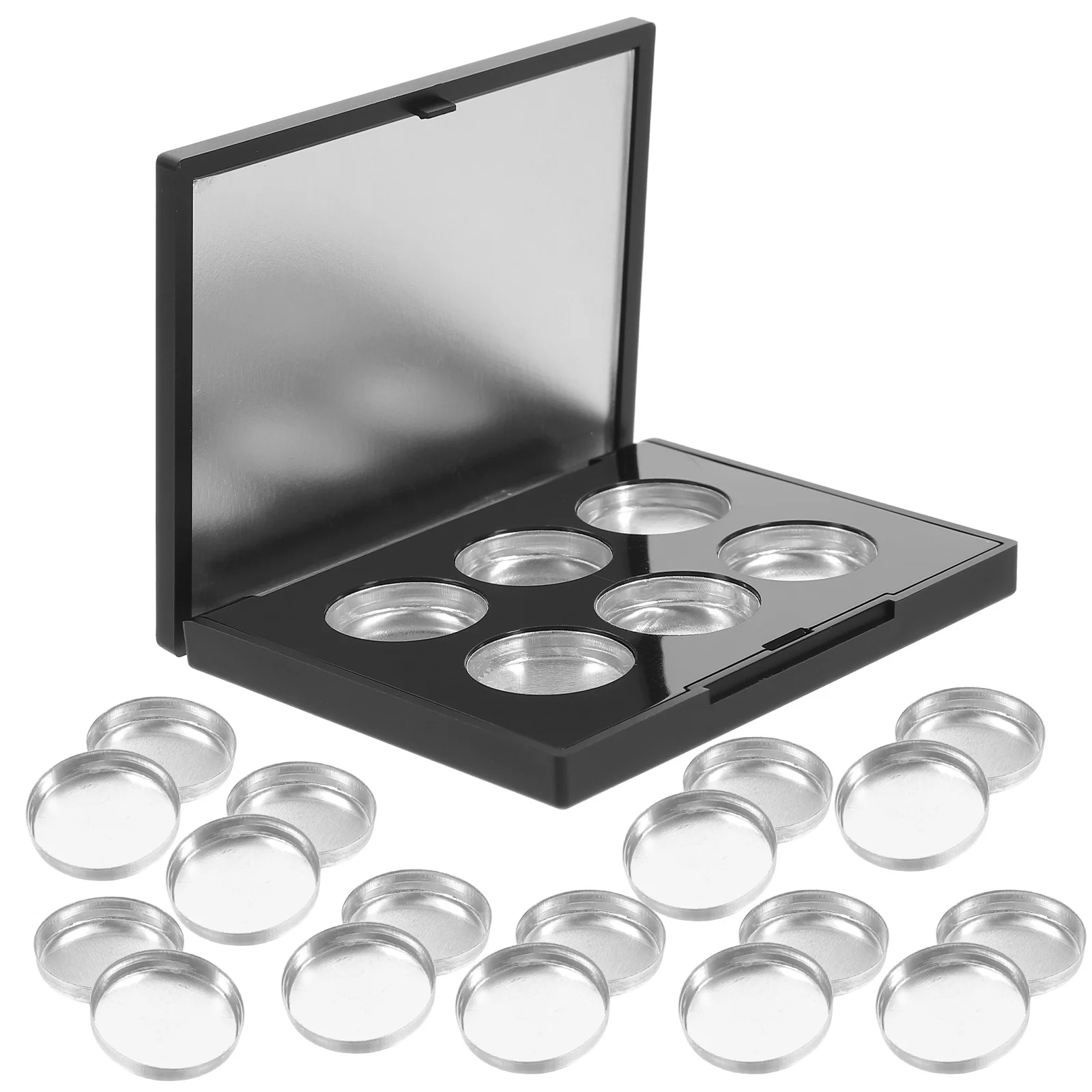 1 مجموعة علبة ظلال العيون الفارغة مع مرآة إعادة الملء أحمر الخدود المخفي تخزين لتقوم بها بنفسك طقم مكياج حاوية السفر النساء