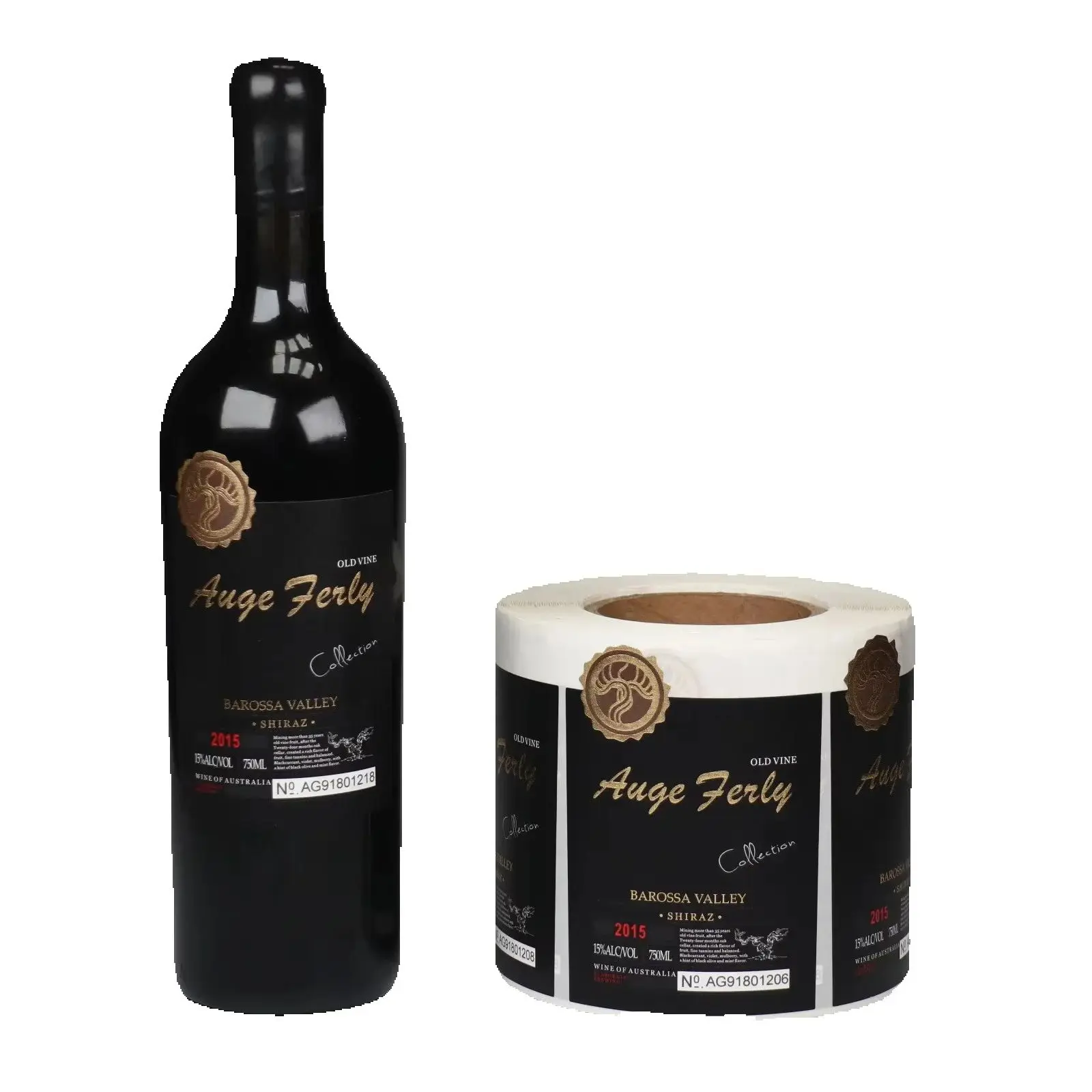 

Custom Self-Adhesive Wine & Beverage Label Roll｜Custom Printed Gold Foil｜Waterproof Scratch-Off｜Logo Sticker