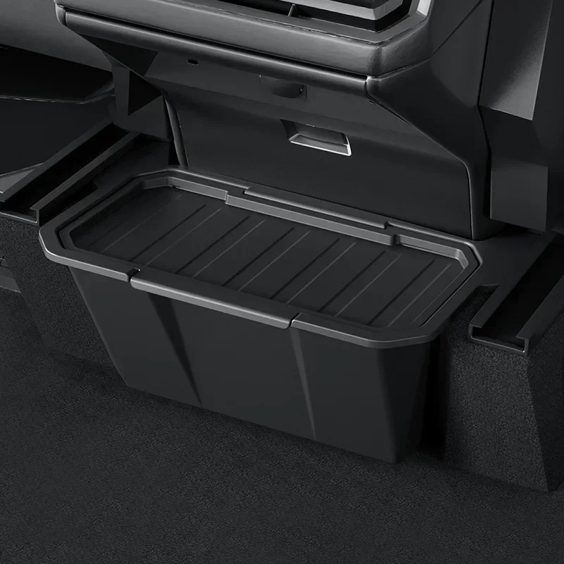 Rear Seat Storage Box For Tesla Cybertruck Organizer Center Console Bins Backseat Trash Can Garbage Bag Tray Pickup Accessories