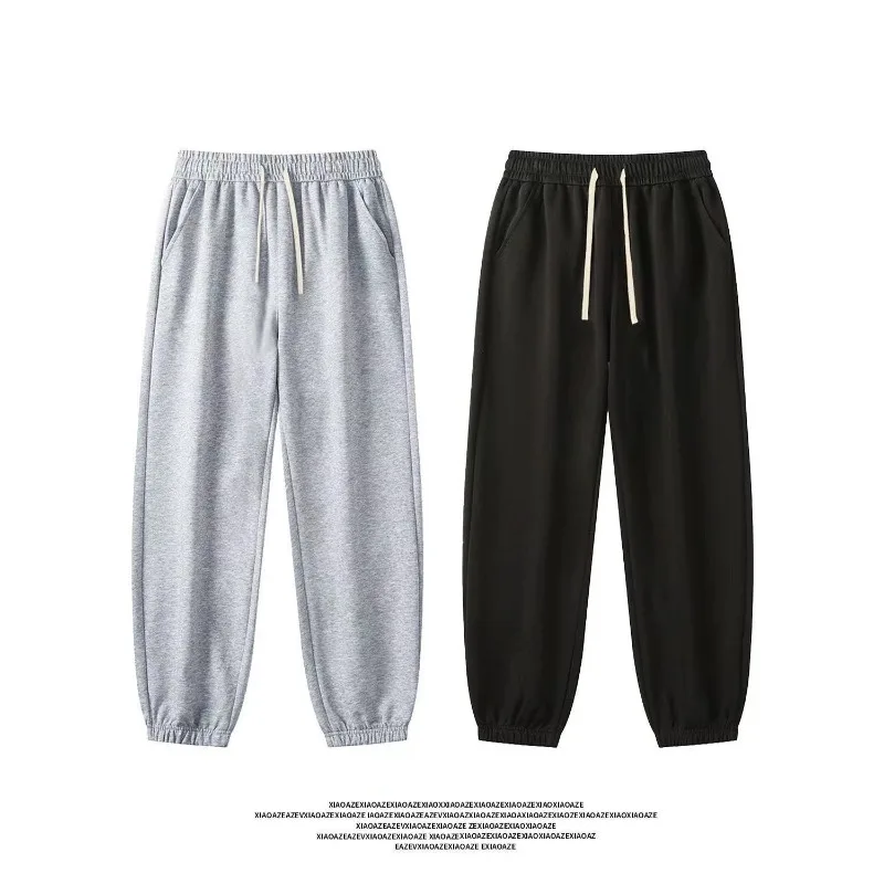 

Простые и универсальные однотонные спортивные повседневные брюки для мужчин и женщин, весенне-осенний универсальный стиль Ins