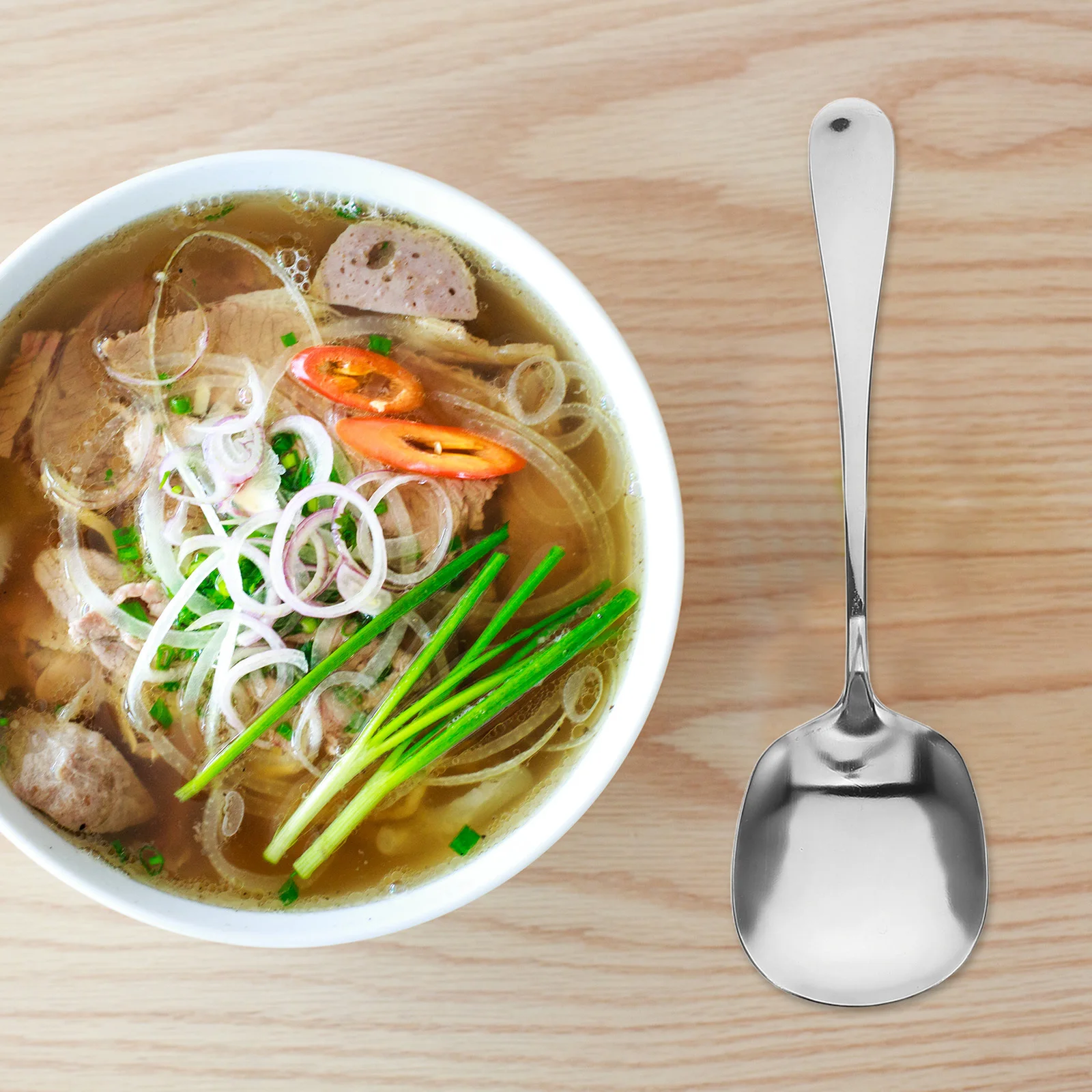 

4Pcs Stainless Steel Public Spoons Heavy Duty Long Handle Serving Utensils for Buffet Kitchen Restaurant Cooking Use