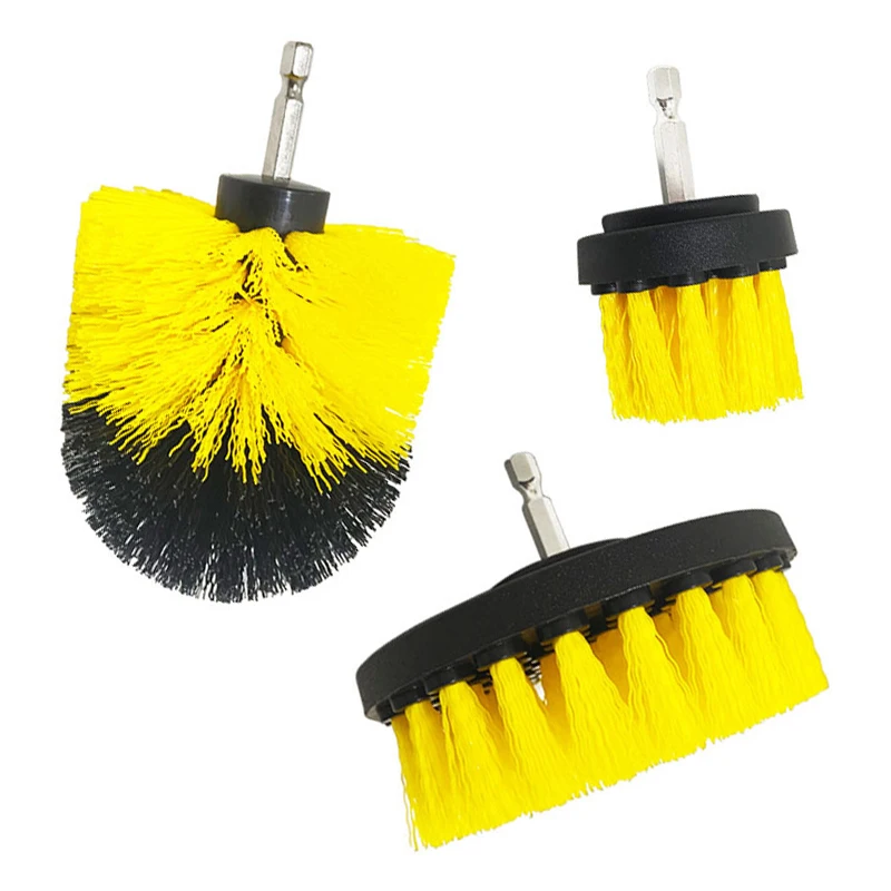 3pcs Power Scrubber Brush Drill Brush Attachment Set For Cleaning Showers Tubs Bathroom Tile Grout Carpet Home Tool