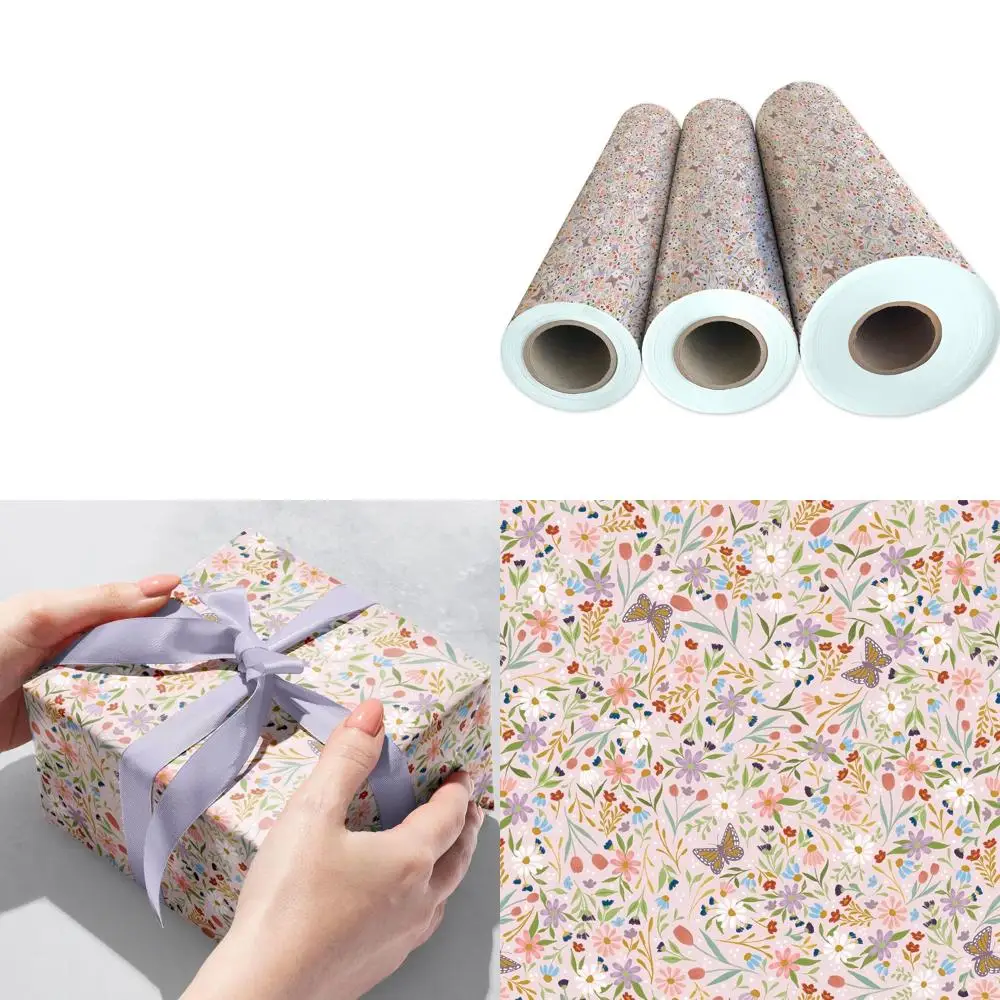 

Floral Patterned Gift Wrap, 208ft x 24in, Quarter Ream for Everyday Wrapping
