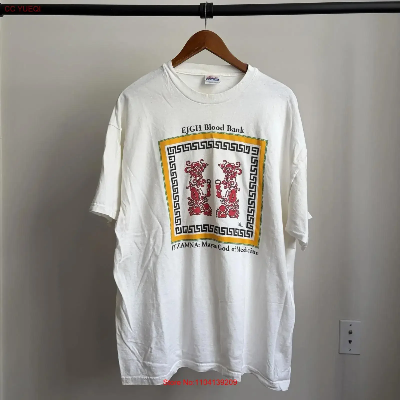 Vintage 90s Mayan God Art Chicano Latino Men s XL T Shirt long or short sleeves vintage Washed Stretched Unisex Versatile