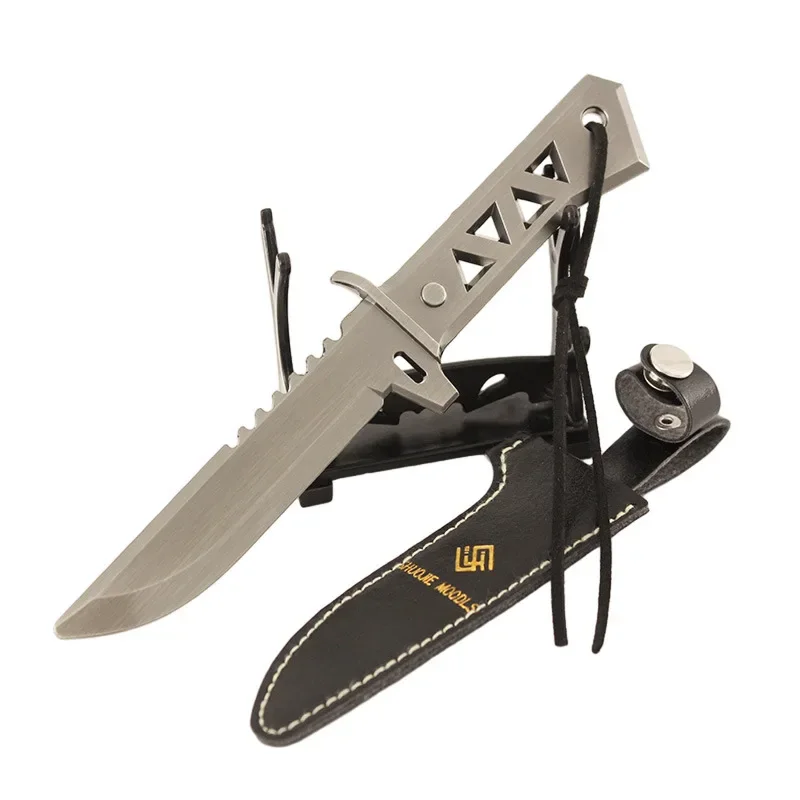 JX TOY 17cm Valorant Xenohunter Knife with Holster Metal Model Skinning Knives Game Melee Weapon Collectible Desk Ornament Sword