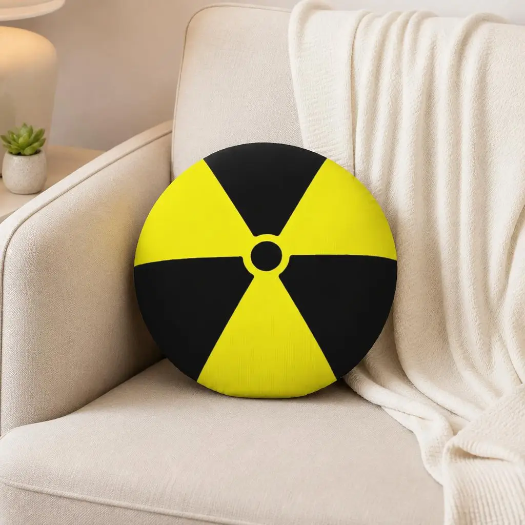 Trefoil radiation sign Radioactive Sign Funny Pillow Cushion Irregular Stuffed Throw Pillow Home Decor Gift Sofa Bed