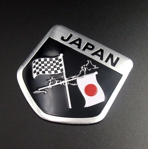 Insignia con emblema de escudo de bandera japonesa, pegatina para coche, insignia de bandera japonesa, decoración de estilo para parachoques, insignia, accesorios universales para coche