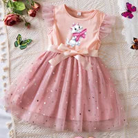 Vestido de verano para niña pequeña de los Aristogatos Marie, ropa de princesa estrella para niñas pequeñas, vestido tutú de tul para niños, vestido de fiesta de 2 a 6 años