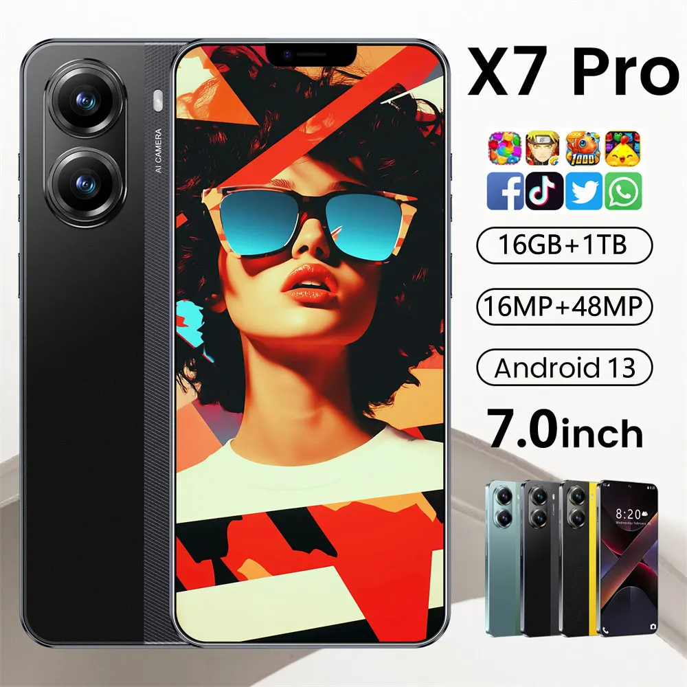 2025 X7 PRO Original Smartphone 7,0 Zoll 5G Handy Globale Version Mobiltelefone 6800 mAh Android 15 Dual SIM Karte Handys