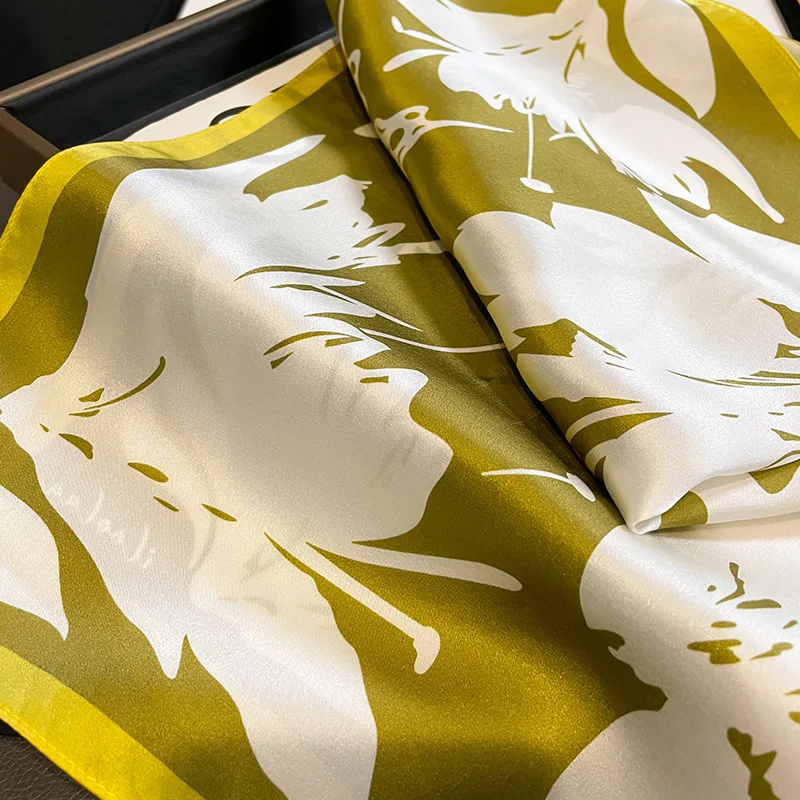2025 mode 100% Echte Seide Schal 53 cm Platz Bandelet frauen Seide Temperament Kleinen Schal Hals Dekorative Wrap Gedruckt schals – Detail 12