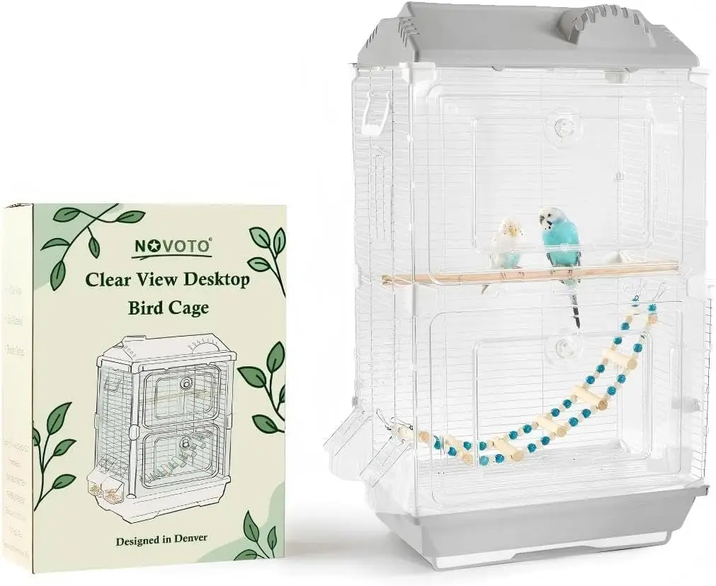 

Transparent Bird Cage for Small Birds: Easy Clean, Safe Indoor & Travel Home for Parakeets, Budgies