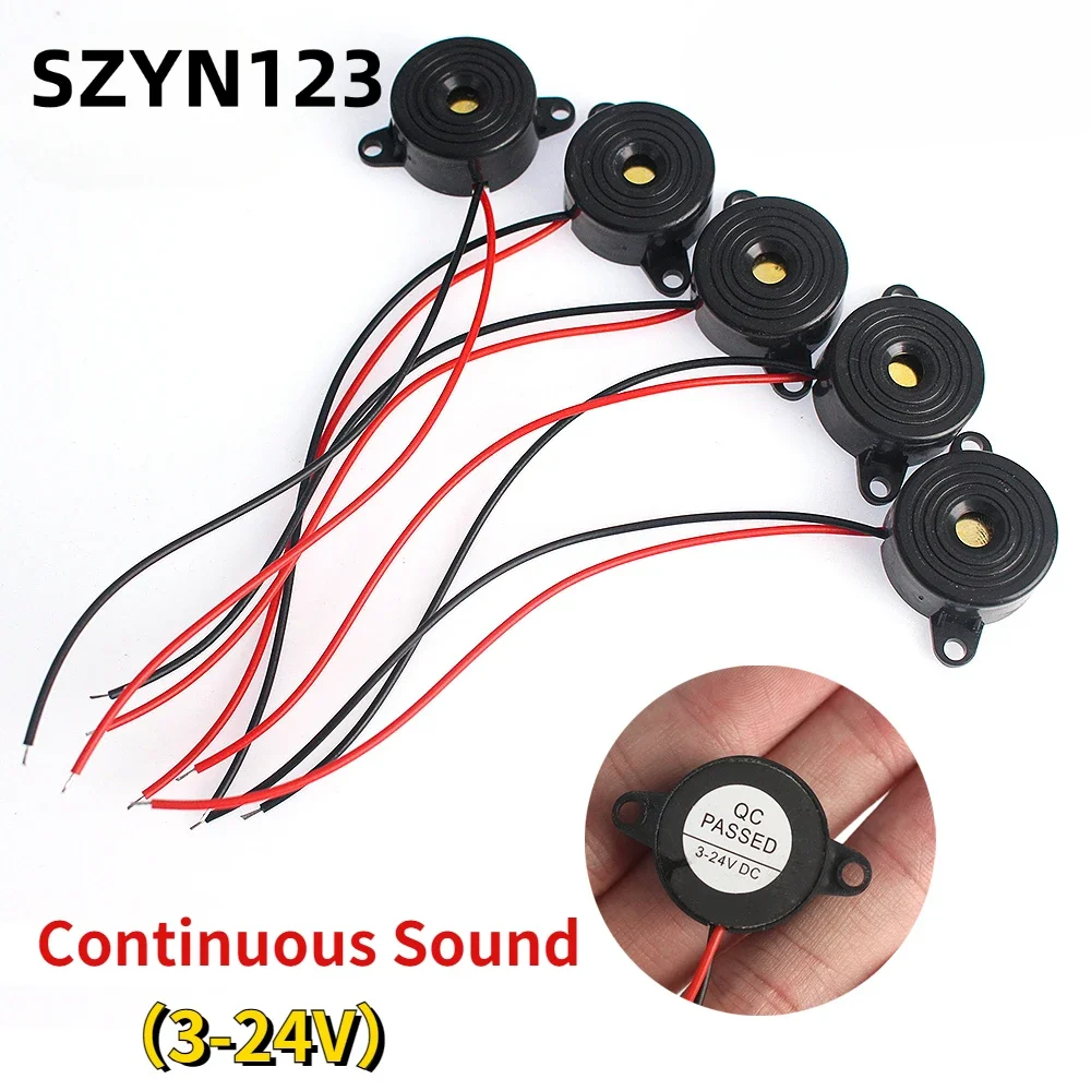 

10PCS High Decibel Buzzer SFM-20B DC 3-24V Continuous Sound Buzzer 2312 Active Piezo Buzzers, for Arduino Car