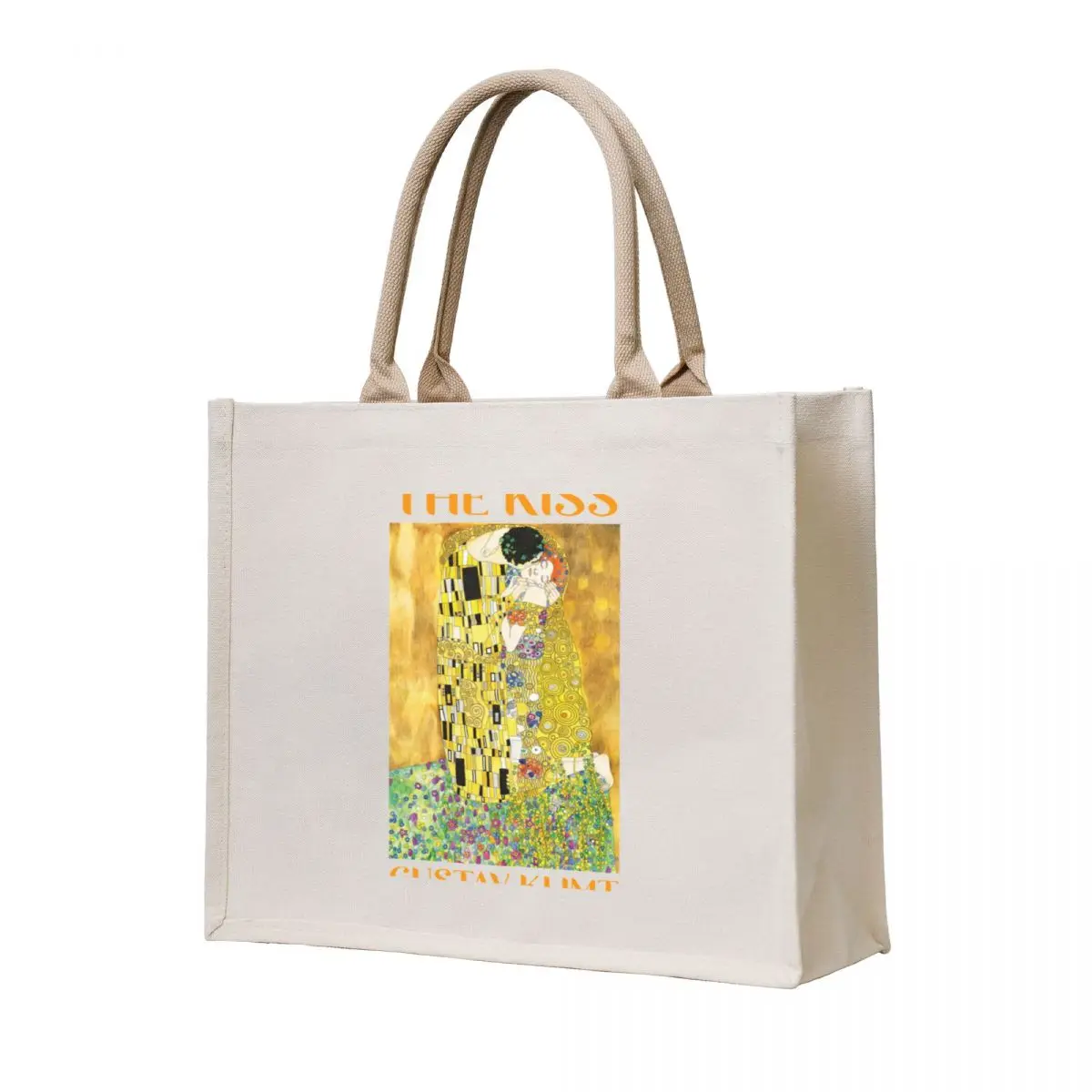 

The Kiss by Gustav Klimt Tote Bag Canvas bag for women ecological bags hand bags Portable shopping bag