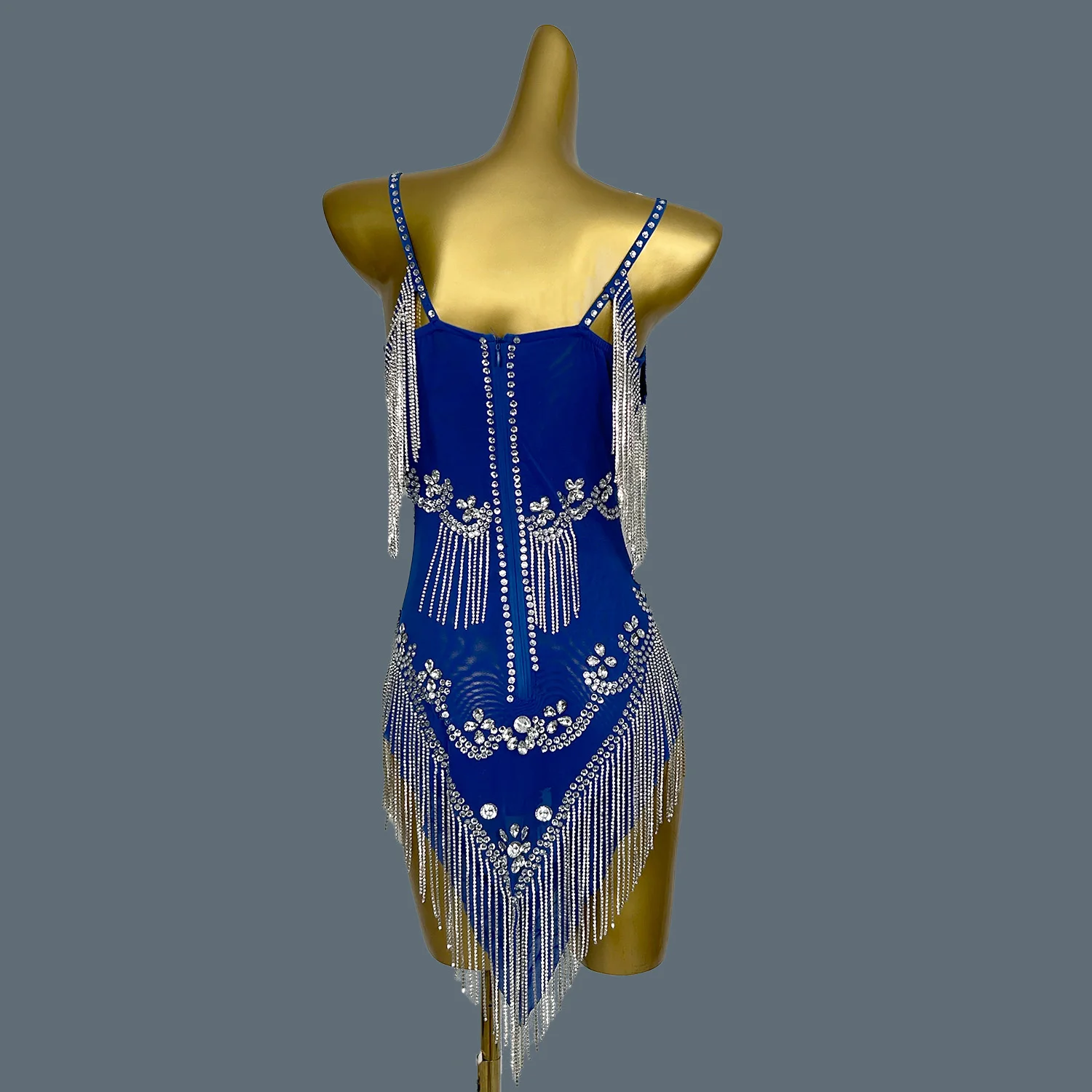 Sparkly เพชรพรหม Gowns Fringes ชุดเดรสแขนกุดผู้หญิงเต้นรําเครื่องแต่งกายฉลองชุดราตรีแสดง Dancer เวทีสวมใส่ Yelian