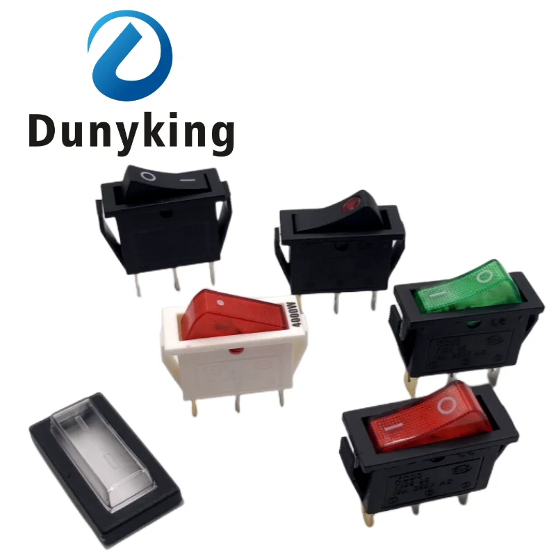 

5/10pcs KCD3 Self-locking Rocker Switch ON-OFF2Position3PinElectrical equipment With Light Power Switch 16A 250VAC/ 20A 125VAC