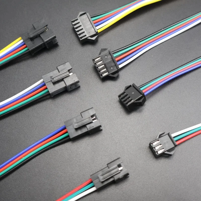 ขั้วต่อแบบตัวผู้/ตัวเมีย JST SM 2 3 4 5 6 พิน ปลั๊กเชื่อมต่อสายไฟสำหรับไฟ LED Strip ไดรเวอร์หลอดไฟ 2 พิน 3 พิน 4 พิน 5 พิน 6 พิน led