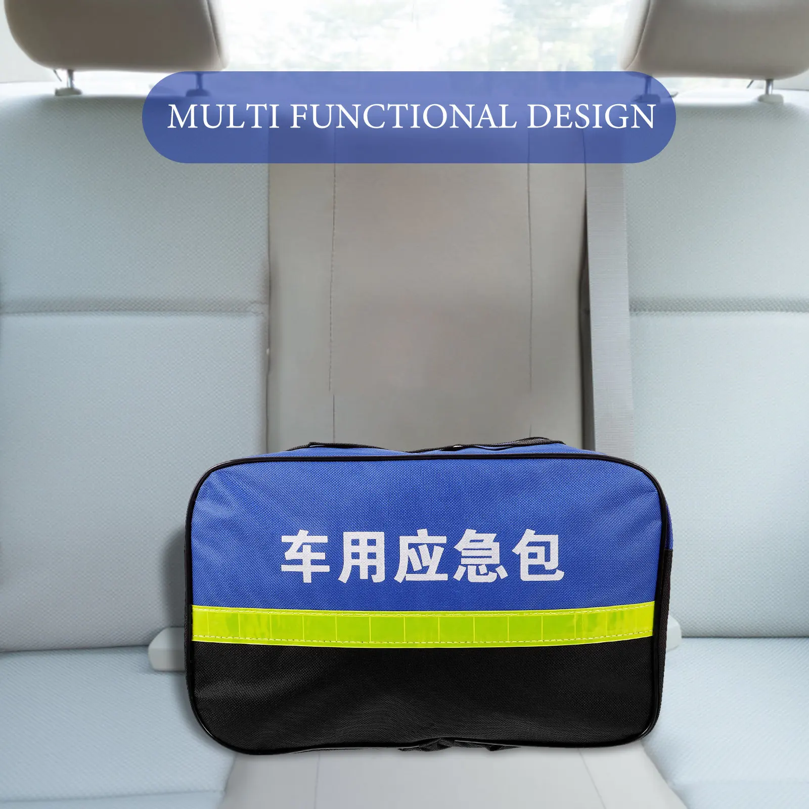 

Car Emergency Bag Oxford Cloth Heavy Duty Spacious Storage Pouch for First Aid Supplies Medicine Travel Hiking Outdoor Use