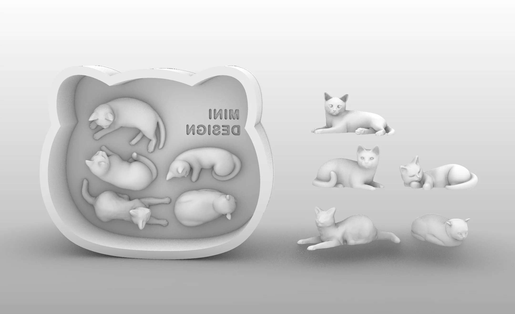3D Cat Resin Casting Mold Silicone Mold Accessories Resin Liquid Mold Resin Keychain Silicone Mold Resin Mold
