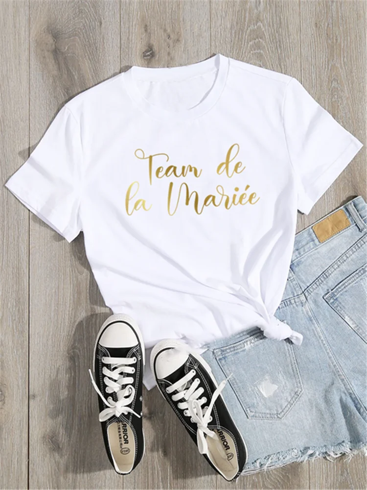 2023 Team Bride Bachelorette Wedding Party Woment-Shirts Fashion Clothing Short Sleeve Clothes Cute Young Girl T Shirt