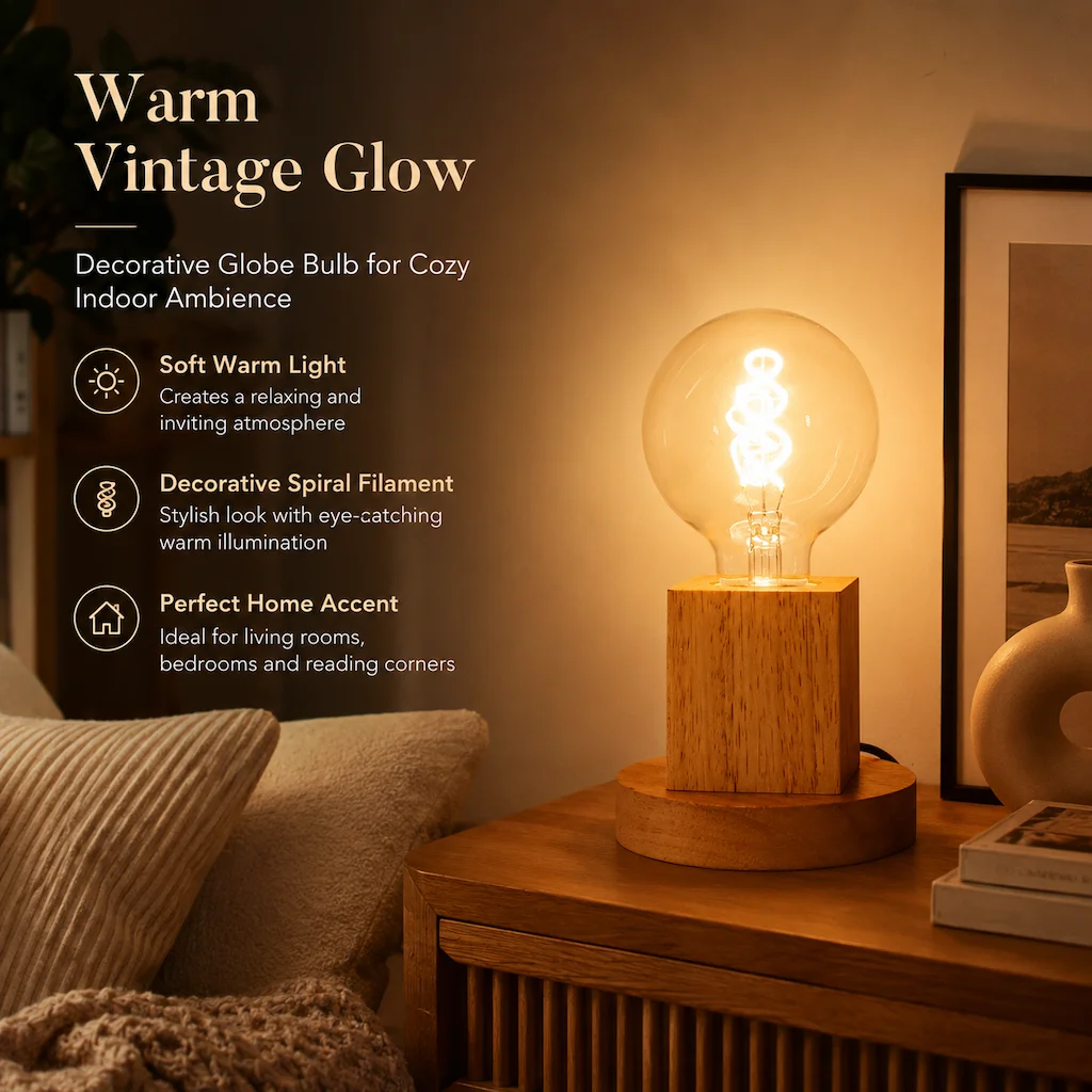 G80 Spiral Filament Edison LED Globe Bulb E27 4W 2700K