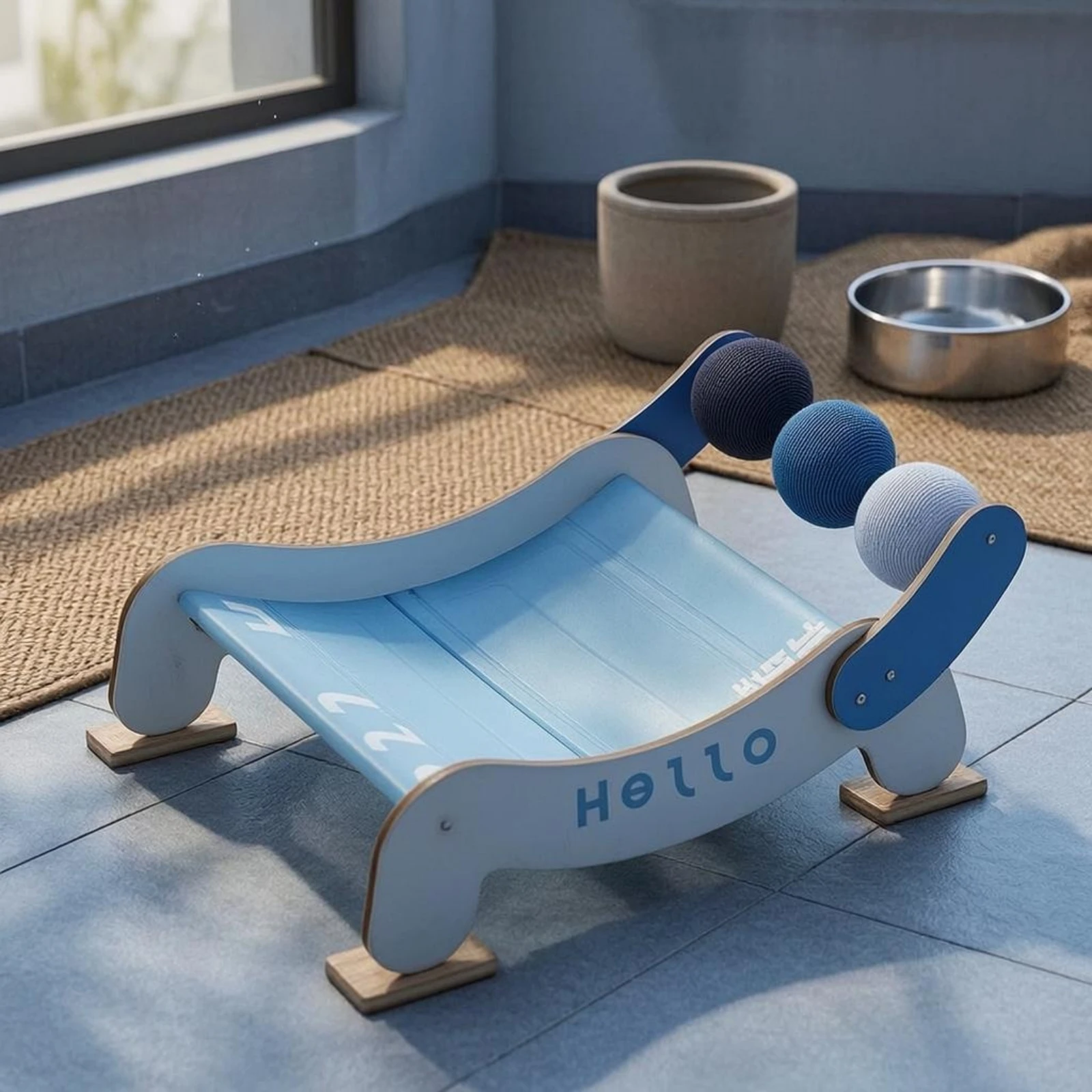 Raised Pet Cooling Lounger Sloped Pet Hammock Bed Feline Cooling Bed Wipeable Raised Feline Cot ventilatedFrame for Summer