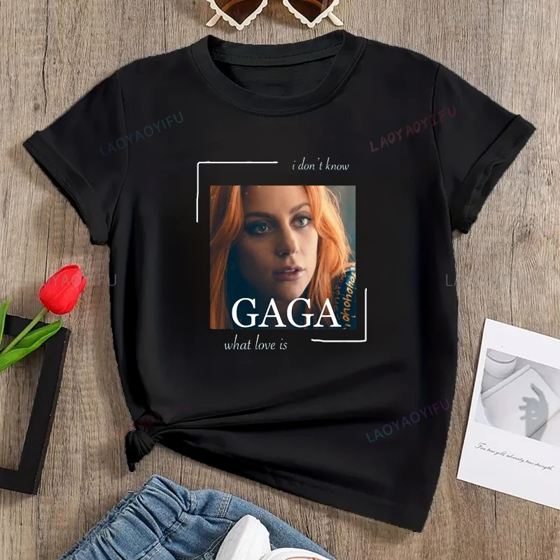 

Singer Lady Gaga Classic Poster Printed Shirt, Fans Everyday Street Wear,women's Spring and Summer Casual Fashion Cotton T-shirt