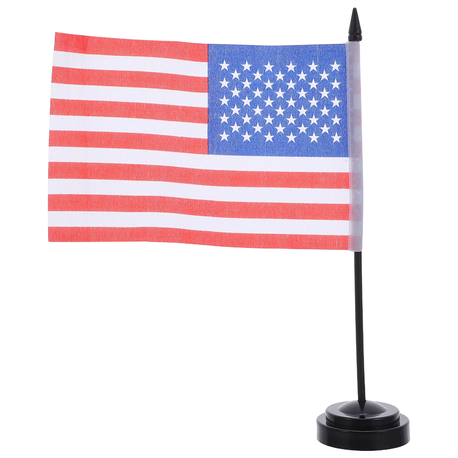 

10 Sets Desktop Flag Desk Ornament Mini American Desk Flag Stable Base Office Table Flags Business Display Festival Decoration