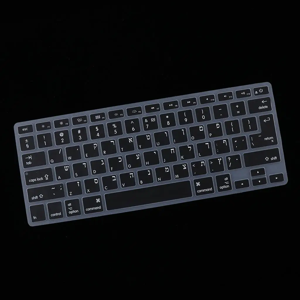Soft-Touch Silicone Keyboard Protective Skin Hebrew English Keyboard Cover Skin