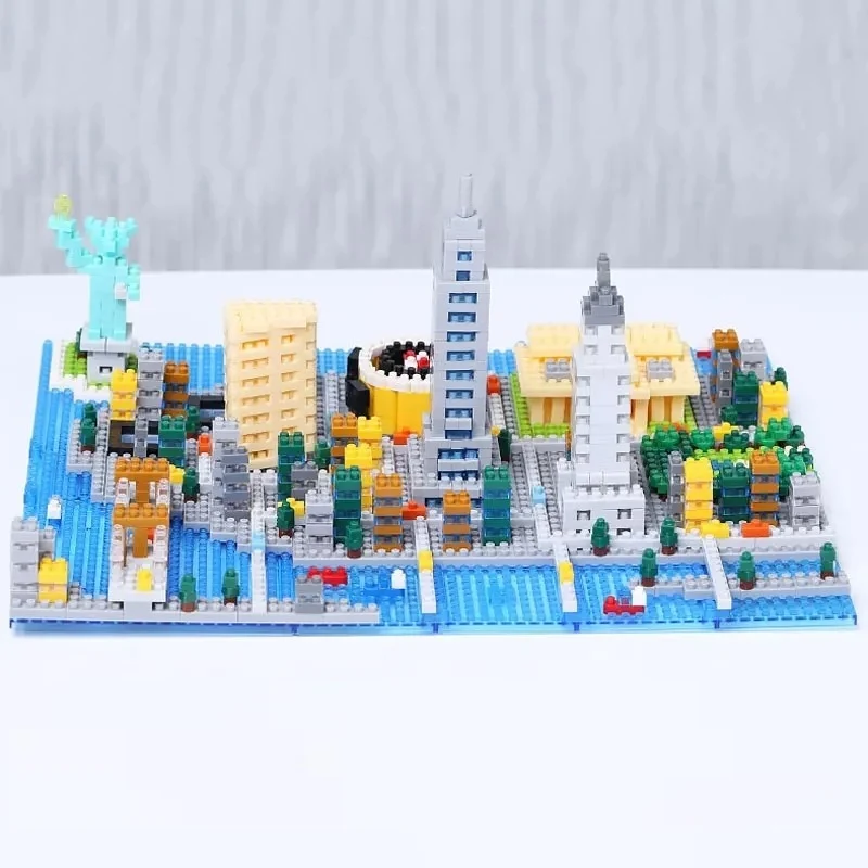 Mini bloques de construcción de arquitectura de Nueva York y Londres, barco Titanic RMS, partículas de diamante, ladrillo en miniatura DIY, juguetes educativos para niños