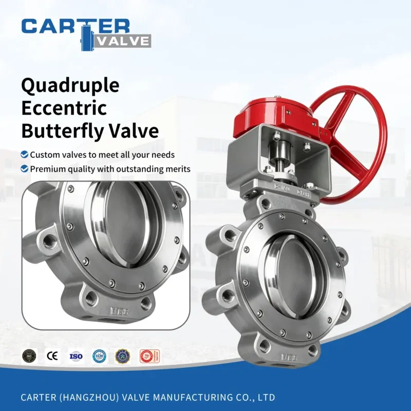 Four Eccentric Butterfly Valve WCB 304 316L Flange Thread Manual Pneumatic Electric High Temp Water Steam Oil OEM Base