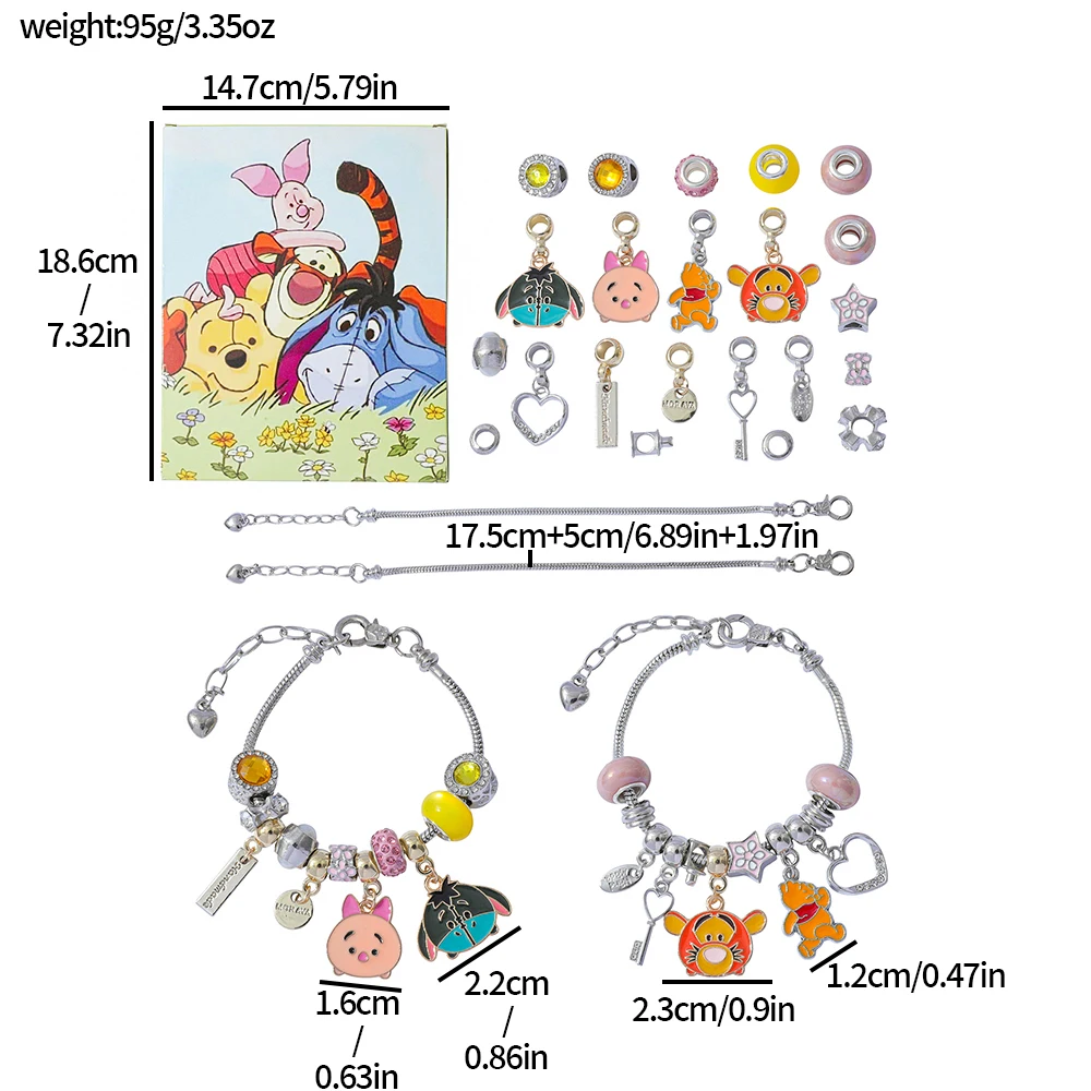 Disney schattige cartoon Winnie de Poeh serie hanger DIY kralen armband blinde box set - handgemaakte ambachtelijke speelgoed cadeau voor meisjes