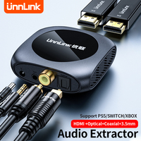 Unnlink HDMI Audio Extractor 4K@30Hz Audio Splitter Adapter With Optical Coaxial 3.5mm for XBox PS5 To TV Amplifier Home Theater