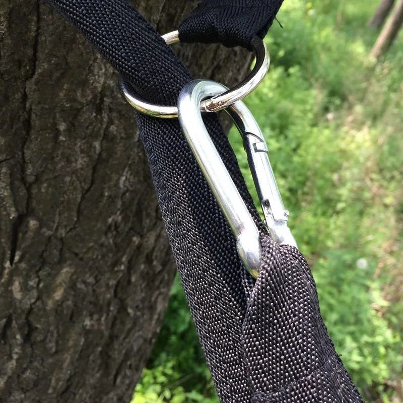 Widened Nylon Hammock Straps Special‑purpose Outdoor Hammock Ropes Complete Supplied with Steel Rings Snap Hooks Gourd‑shaped